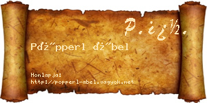 Pöpperl Ábel névjegykártya
